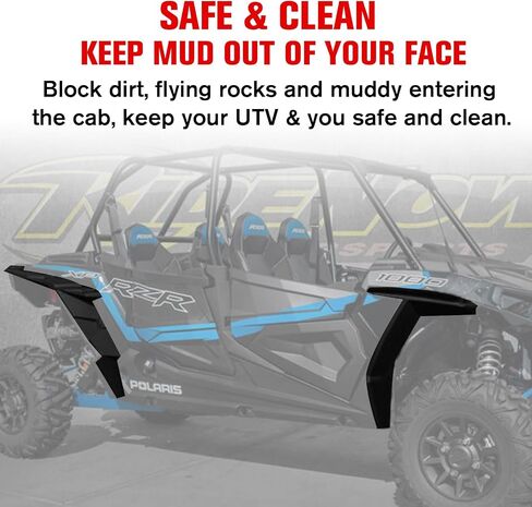 Wider Extended Front & Rear Fender Flares Mud Flaps for Polaris RZR XP/XP 4 1000 2014-2023, Durable Exterior Accessories, 4Pcs in Saudi Arabia