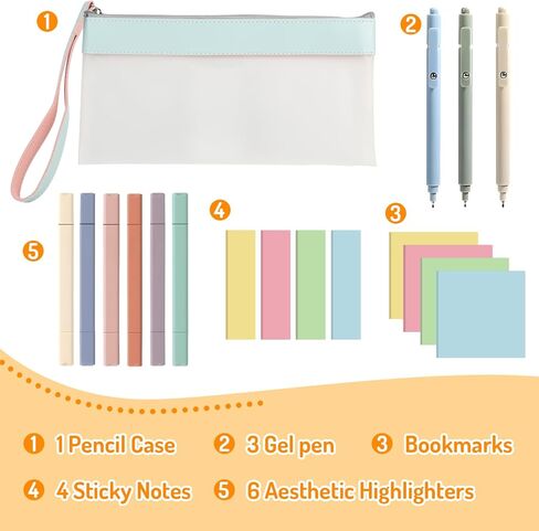 Bible Study Supplies,Book Annotation Kit,Aesthetic School Supplies Set,Pens And Highlighters Set,Bible Markers,Stationary Set School Supplies,Bible Study Kit,Pencil Case Set,Bible Kit in Kuwait