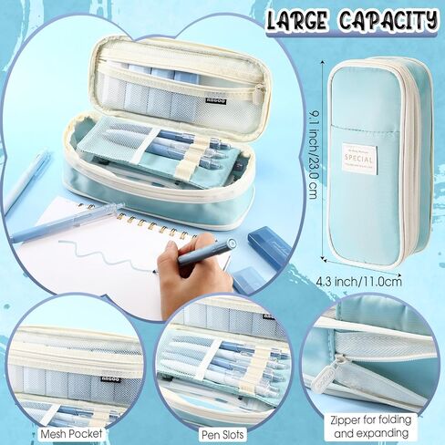 Janlaugh 38 Pcs Aesthetic College School Supplies with Pen Case Sticky Notes Gel Pens Highlighters Correction Tapes Back to School Stationery Kit(Green Color,Classic) in Saudi Arabia