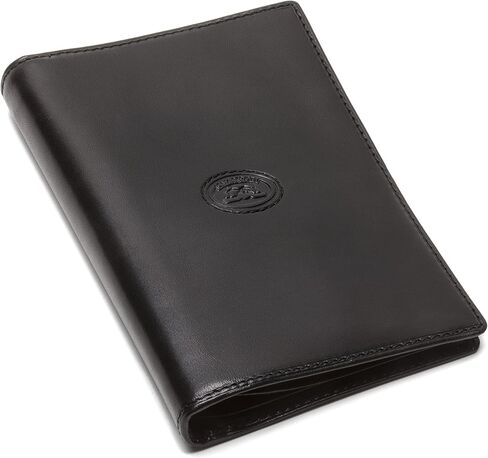 Tony Perotti Unisex Italian Bull Leather Executive Bifold Passport Cover Case in Black in Saudi Arabia