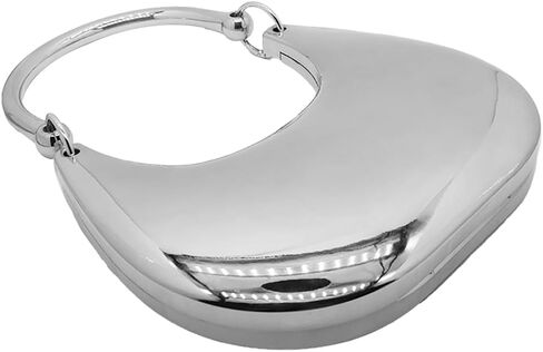 Women Acrylic Clutch Purses Unique Moon Shaped Evening Bag Metallic Acrylic Top Handle Handbag for Wedding Party Prom in Saudi Arabia