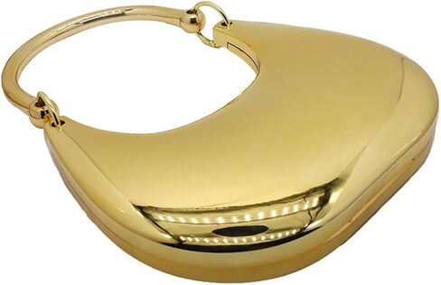 Women Acrylic Clutch Purses Unique Moon Shaped Evening Bag Metallic Acrylic Top Handle Handbag for Wedding Party Prom in Saudi Arabia