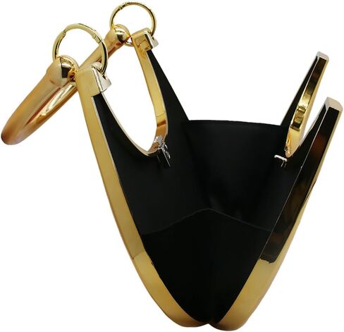 Women Acrylic Clutch Purses Unique Moon Shaped Evening Bag Metallic Acrylic Top Handle Handbag for Wedding Party Prom in Saudi Arabia