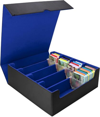 Tuzuaol 3000+ MTG Card Storage Box Trading Card Storage Box with Dividers, Magic Card Storage Box 4 Row, Trading Card Game Case for Sport Card (Black Gary) in Saudi Arabia