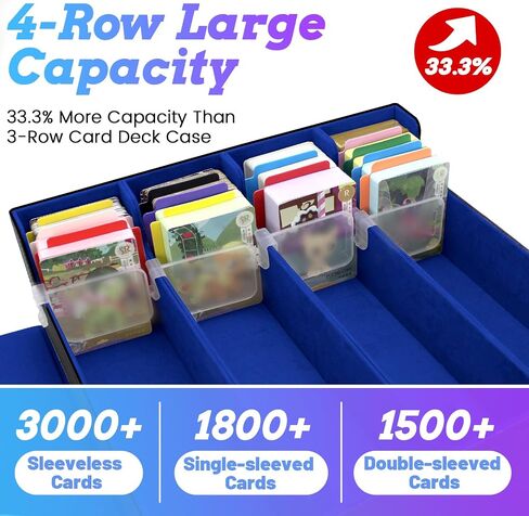 Tuzuaol 3000+ MTG Card Storage Box Trading Card Storage Box with Dividers, Magic Card Storage Box 4 Row, Trading Card Game Case for Sport Card (Black Gary) in Saudi Arabia
