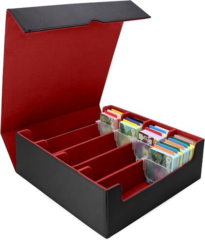 Tuzuaol 3000+ MTG Card Storage Box Trading Card Storage Box with Dividers, Magic Card Storage Box 4 Row, Trading Card Game Case for Sport Card (Black Gary) in Saudi Arabia