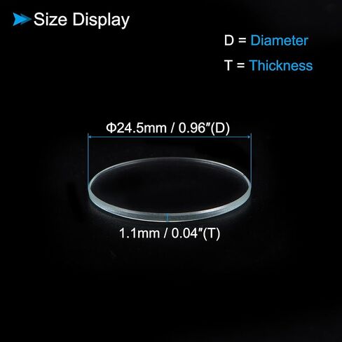 Watch Glass Crystal Lens, 24.5mm Diameter 1.1mm Thick Dual-Domed Round Mineral Watch Glass Replacement - (Applications: for Watchmaker Repair), 3-Pieces in Saudi Arabia