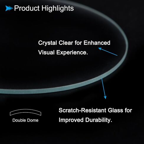 Watch Glass Crystal Lens, 24.5mm Diameter 1.1mm Thick Dual-Domed Round Mineral Watch Glass Replacement - (Applications: for Watchmaker Repair), 3-Pieces in Saudi Arabia