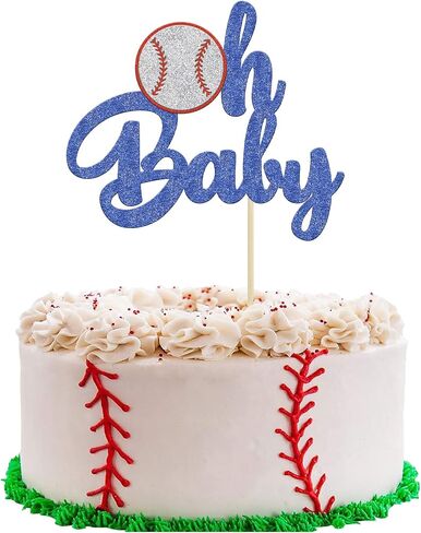 1 Pack Baseball One Cake Topper Glitter Sport Theme First Birthday Cake Decoration for Baseball Theme Kids 1st Birthday Party Cake Decorations Supplies in Saudi Arabia