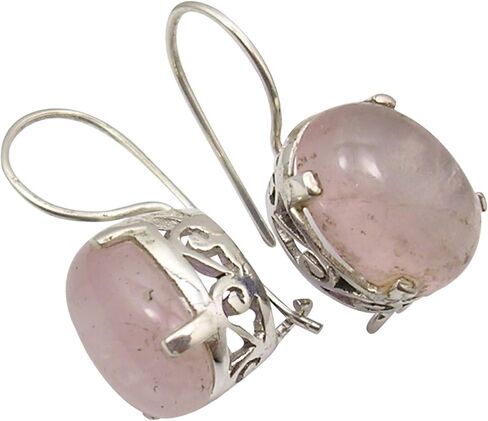 أقراط كوارتز وردية من الفضة الإسترليني الصلبة مقاس 1.1 بوصة هدية زفاف in Kuwait