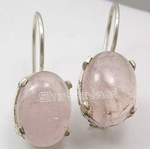 أقراط كوارتز وردية من الفضة الإسترليني الصلبة مقاس 1.1 بوصة هدية زفاف in Kuwait