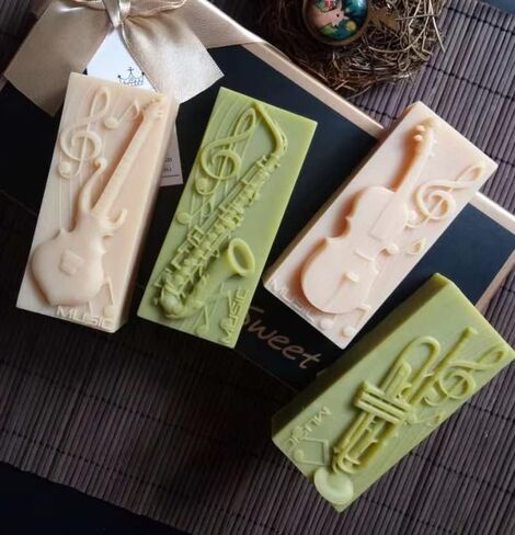 Redxin Musical Instruments Silicone Soap Mold Candle Mold for Handmade Soap Making Candle Making DIY Craft Making Chocolate Candy Cake Making in Kuwait