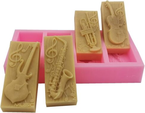 Redxin Musical Instruments Silicone Soap Mold Candle Mold for Handmade Soap Making Candle Making DIY Craft Making Chocolate Candy Cake Making in Kuwait
