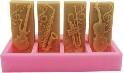 Redxin Musical Instruments Silicone Soap Mold Candle Mold for Handmade Soap Making Candle Making DIY Craft Making Chocolate Candy Cake Making in Kuwait