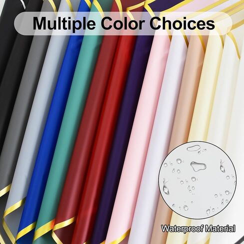 BEISHIDA 20 ورقة من ورق تغليف الزهور الصفراء الفاتحة، ورق الأزهار، ورق الباقة، ورق غير لامع مع حواف سوداء للتخرج وعيد الميلاد وعيد الحب وأعياد الميلاد وتغليف الهدايا باقة الزهور in Kuwait