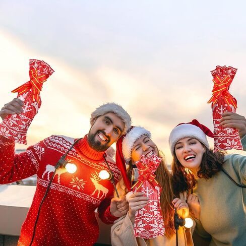 Teling 100 Pcs Christmas Wine Bottle Gift Bags Cellophane Christmas Wine Bags Red Sweater Wine Bag Cover Including 50 Pcs Wine Wrapping Bags and 50 Pcs Pull Bows for Christmas Holiday Party in Saudi Arabia