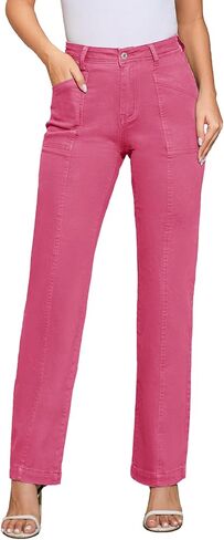 Women Stretchy Chino Pants High Waisted Cargo Pants Women's Casual Straight Leg Pants Fall Cotton Trousers in Saudi Arabia
