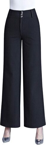 Double Plus Open Womens Straigh Leg Flare Wide Leg Bell Bottom Dress Pants with Pockets in Kuwait