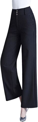 Double Plus Open Womens Straigh Leg Flare Wide Leg Bell Bottom Dress Pants with Pockets in Kuwait