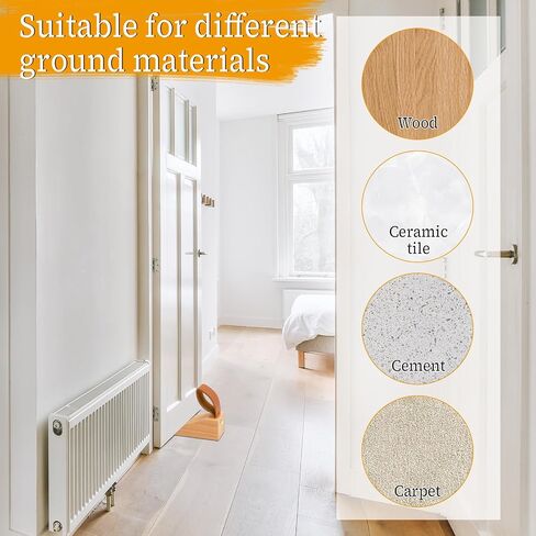 2 Pack Wooden Wedges Small Wood Door Stopper Solid Non-Slip Door Wedge with Leather Strap Sturdy and Durable Door Stop Wedges for Door Bottom Seam (0.2" - 1.2") in Saudi Arabia