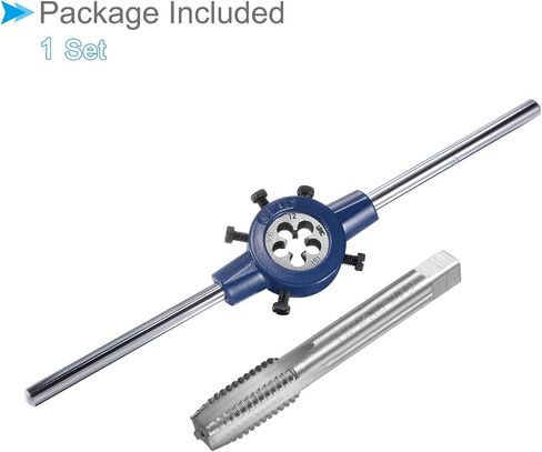 مجموعة مقبض المخزون من Tap and Die، 9/16-12 UNC Die & Fit 26mm-38mm OD / M12-M16 Die، مجموعة أدوات التنصت على الخيوط الفولاذية عالية السرعة ومفتاح الربط - (التطبيقات: لإصلاح الخيوط) in Kuwait