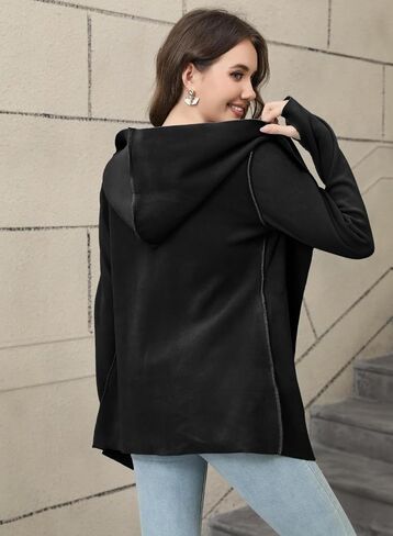 Womens Long Sleeve Hooded Cardigan Sweaters 2024 Fall Oversized Casual Knit Knit Open Front Sweater Coat Pockets in Kuwait