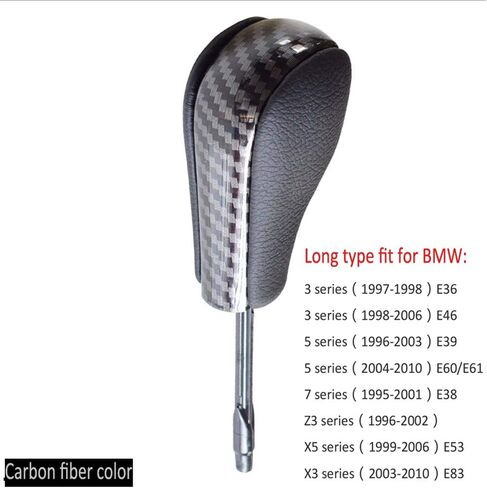 Gear Shift Knob Leather Shift Lever Automatic for BMW E36 (1997-1999) E38 E39 E46 Z4 Z3 E53 X5 X3 E60 (Black) in Kuwait