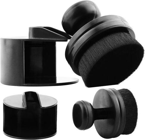 2 Pcs Tire Shine Brush, Tire Shine Applicator Brush, High Density Soft Brush, Seal Design with Cover, for Auto Detailing Cleaning Service(Black) in Saudi Arabia