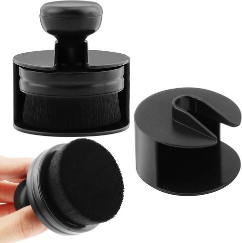 2 Pcs Tire Shine Brush, Tire Shine Applicator Brush, High Density Soft Brush, Seal Design with Cover, for Auto Detailing Cleaning Service(Black) in Saudi Arabia