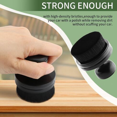 2 Pcs Tire Shine Brush, Tire Shine Applicator Brush, High Density Soft Brush, Seal Design with Cover, for Auto Detailing Cleaning Service(Black) in Saudi Arabia