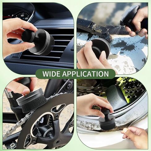 2 Pcs Tire Shine Brush, Tire Shine Applicator Brush, High Density Soft Brush, Seal Design with Cover, for Auto Detailing Cleaning Service(Black) in Saudi Arabia