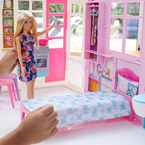Barbie Doll and Dollhouse, Portable 1-Story Playset with Pool in Saudi Arabia