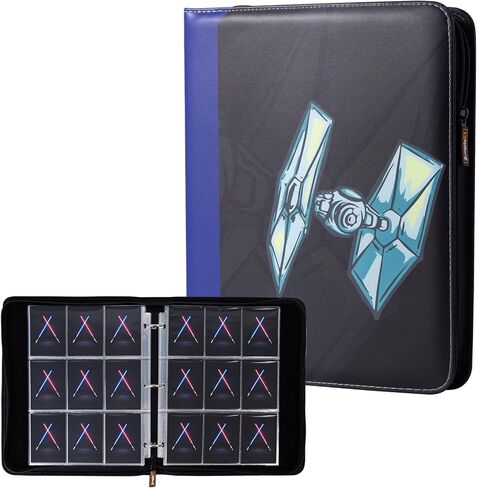 9 Pocket Trading Card Binder, PU Leather Storage Zip Album with 900 Slots Clear Page Sleeves for TCG MTG Baseball Sport Cards Display Collection (Blue) in Saudi Arabia