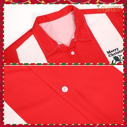 JASGOOD Hawaiian Christmas Shirt for Men Short Sleeve Button Down Santa Vacation Shirts Beach Camp Shirt and Christmas Hat in Saudi Arabia
