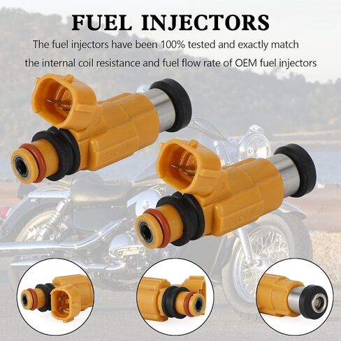 2PCS Fuel injectors Fit for Kawasaki 2000-2008 Vulcan 1500 1600 PN, OEM Number: 49033-1057,INP-786 in Saudi Arabia
