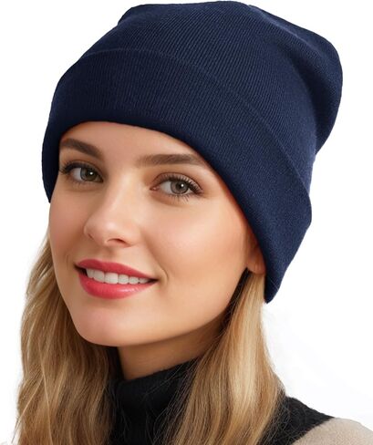 Womens Satin Lined Beanie Wool Knit Cuffed Warm Winter Hats for Women Men Soft Slouchy Silk Lining Beanies Skull Cap in Kuwait