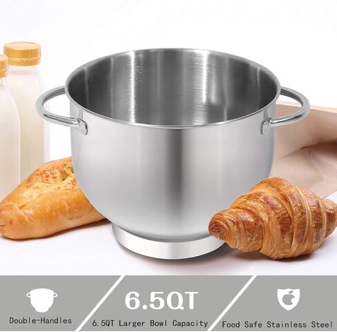 Aucma Stand Mixer,6.5-QT 660W 6-Speed Tilt-Head Food Mixer, Kitchen Electric Mixer with Dough Hook, Wire Whip & Beater (Black, 6.5QT) in Kuwait