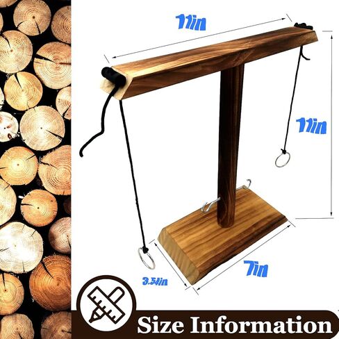 Ring toss Game for Adults and Kids, Ring toss with Shot Ladder, Larger Base to Ensure Stability, Fast-paced Interactive Ring and Hook Game Ring toss, Wooden Clash toss Game in Saudi Arabia