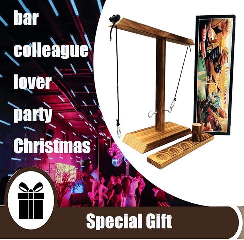 Ring toss Game for Adults and Kids, Ring toss with Shot Ladder, Larger Base to Ensure Stability, Fast-paced Interactive Ring and Hook Game Ring toss, Wooden Clash toss Game in Saudi Arabia