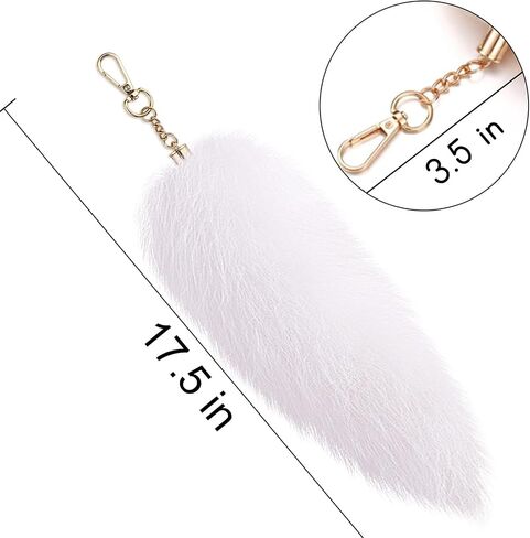Ikacvb Cute Therian Tail Furry Fox Tail Keychains For Women Mom Sister Furry Tail For Cosplay Handbag Accessories Christmas in Saudi Arabia