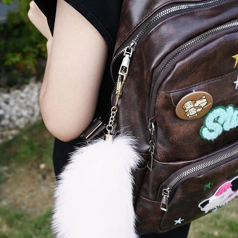 Ikacvb Cute Therian Tail Furry Fox Tail Keychains For Women Mom Sister Furry Tail For Cosplay Handbag Accessories Christmas in Saudi Arabia