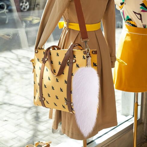 Ikacvb Cute Therian Tail Furry Fox Tail Keychains For Women Mom Sister Furry Tail For Cosplay Handbag Accessories Christmas in Saudi Arabia