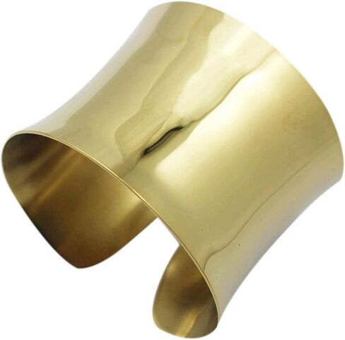 COUYA Silver Wide Grooved Cuff Bangle for Women Lady Stainless Steel Shiny Punk Bracelet in Kuwait