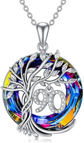 TOUPOP 30th/40th/50th/60th/70th/80th/90th Birthday Gifts for Her S925 Sterling Silver 30 40 50 60 70 80 90 Year Old Necklaces with Austrian Volcanic Crystal for Women Jewelry for Mom Mother Grandma Grandmother Wife in Kuwait