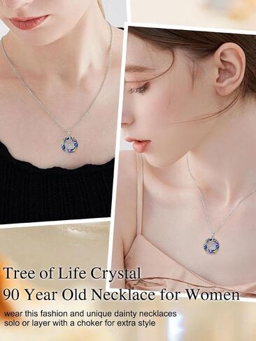 TOUPOP 30th/40th/50th/60th/70th/80th/90th Birthday Gifts for Her S925 Sterling Silver 30 40 50 60 70 80 90 Year Old Necklaces with Austrian Volcanic Crystal for Women Jewelry for Mom Mother Grandma Grandmother Wife in Kuwait