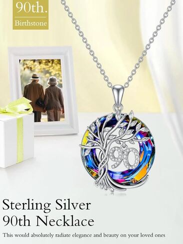 TOUPOP 30th/40th/50th/60th/70th/80th/90th Birthday Gifts for Her S925 Sterling Silver 30 40 50 60 70 80 90 Year Old Necklaces with Austrian Volcanic Crystal for Women Jewelry for Mom Mother Grandma Grandmother Wife in Kuwait