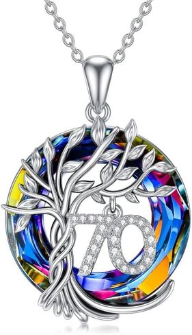 TOUPOP 30th/40th/50th/60th/70th/80th/90th Birthday Gifts for Her S925 Sterling Silver 30 40 50 60 70 80 90 Year Old Necklaces with Austrian Volcanic Crystal for Women Jewelry for Mom Mother Grandma Grandmother Wife in Kuwait
