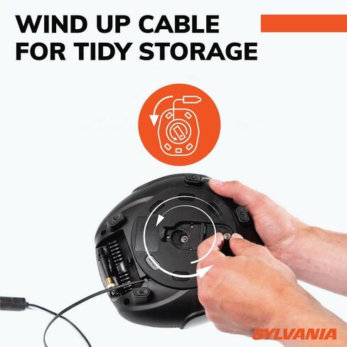 Sylvania Rapid Portable Tire Inflator - Fast Portable Air Compressor - For Cars Tires, Bikes & More - Digital Dial on Car Tire Inflator - 3 Piece Adapter Set in Saudi Arabia