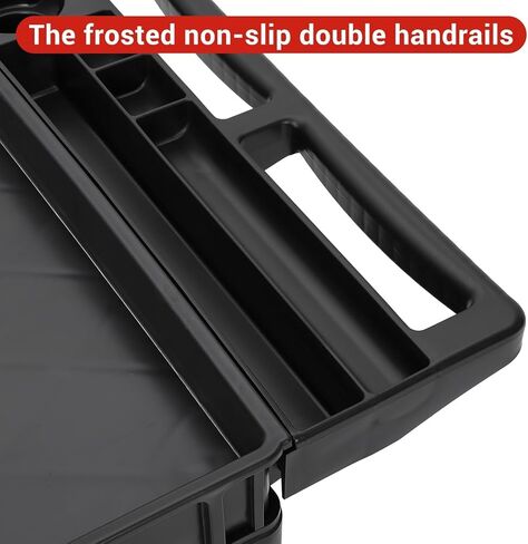 Utility Service Cart 2 Shelf 500 Lbs Utility Cart On Wheels, Heavy Duty Rolling Tool Cart, 2 Tier Rolling Cart for Warehouse, Garage, Cleaning, Jobsite, Manufacturing, Maintenance, 45"×25" in Kuwait