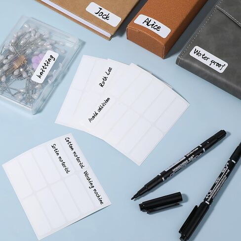 100 قطعة من ملصقات الملابس بدون حديد مقاومة للماء ذاتية اللصق من القماش لملصقات غسيل الملابس مع قطعتين من قلم التحديد الأسود للبالغين والمخيم والمنزل والرعاية النهارية ومنزل التمريض 1.75 × 0.59 بوصة in Kuwait